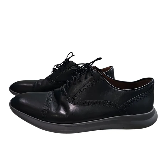 Johnston & Murphy Men’s 9.5M Black Leather Oxford Dress Shoes Classic Preppy - Picture 2 of 8